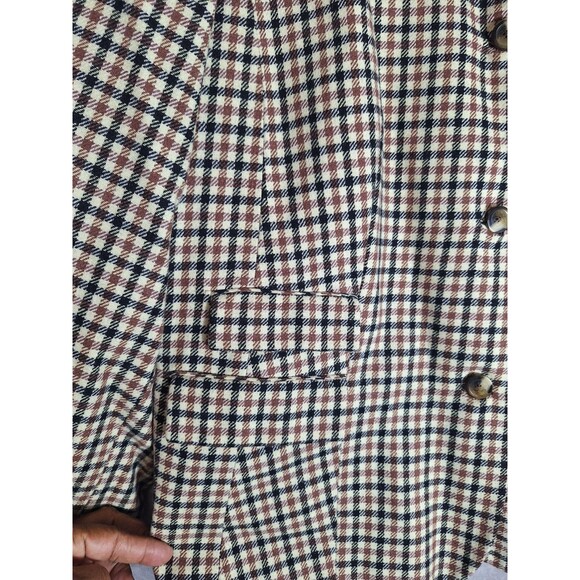 Vintage Liz Claiborne New York Plaid Blazer Womens XL Wool Blend 3 Button Career - Picture 8 of 16